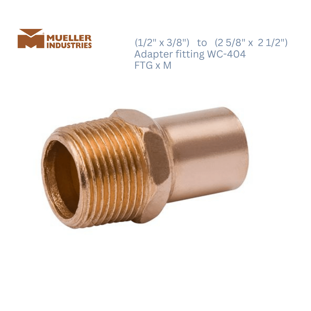 Mueller Copper Adapter - fitting FTG X M WC-404
