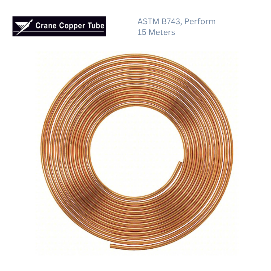 Crane Soft Copper coil 50 ft ASTM B743 Type L Perform