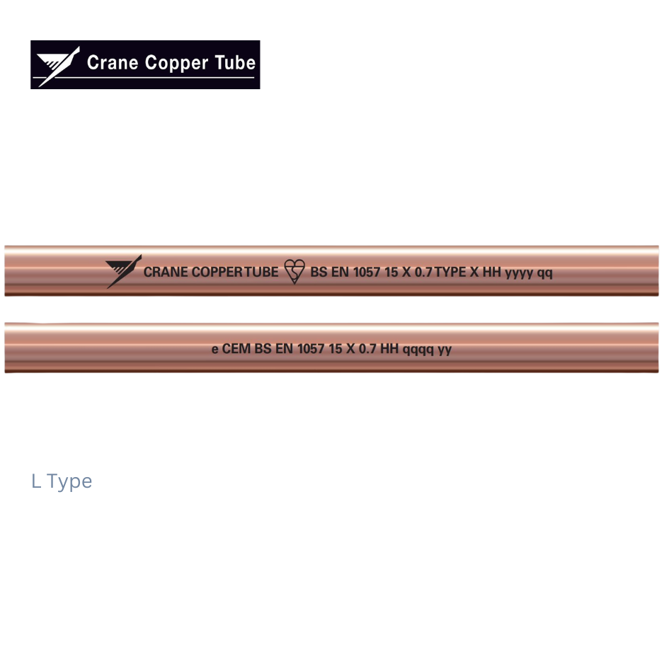 Crane Hard Copper coil 5.8 meter ASTM B280 Type L